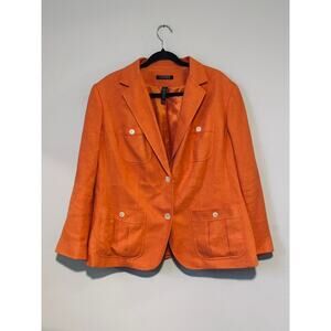 Coral Ralph Lauren Linen-blend Herringbone Blazer | Plus Size - (Women's 18W)